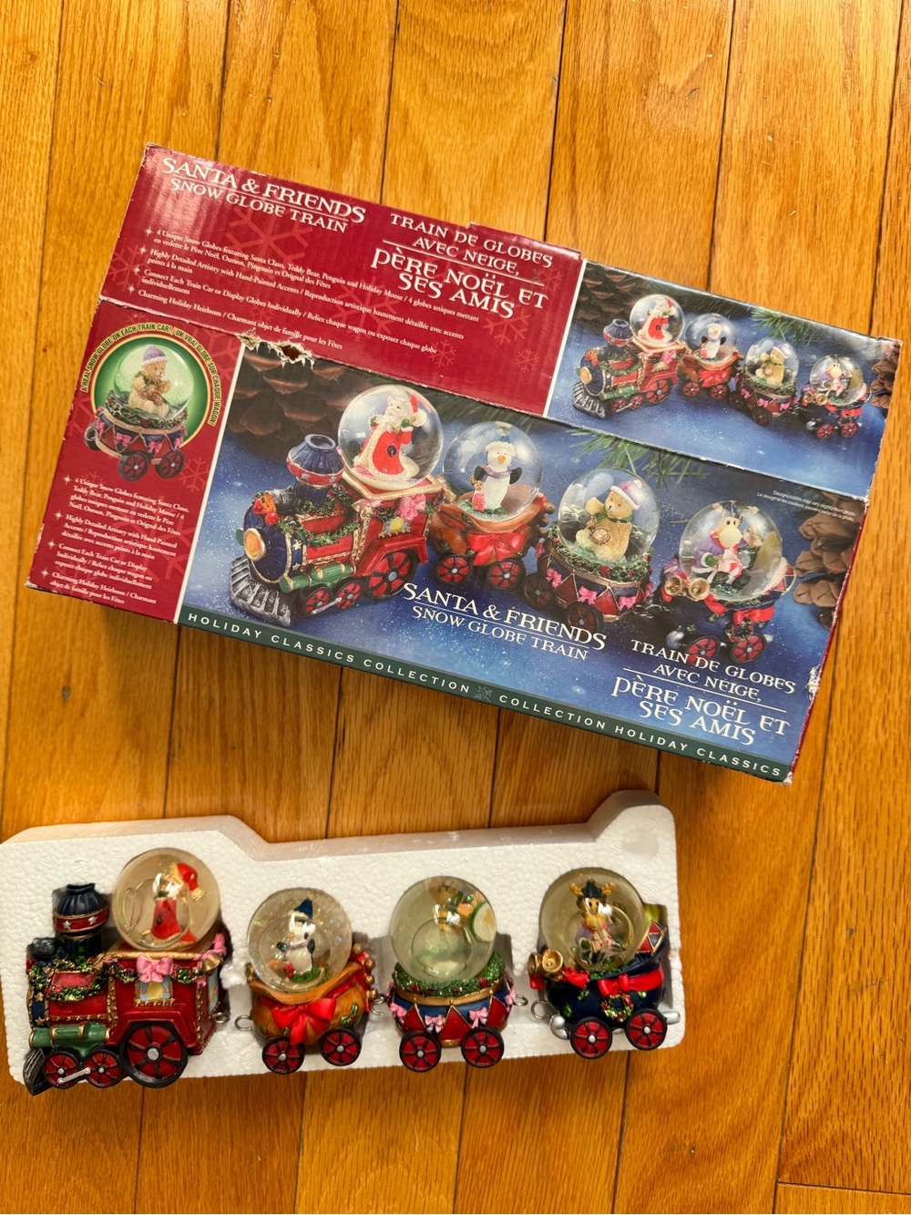 Santa & Friends Snow Globe Train - Red/Green Holiday Set